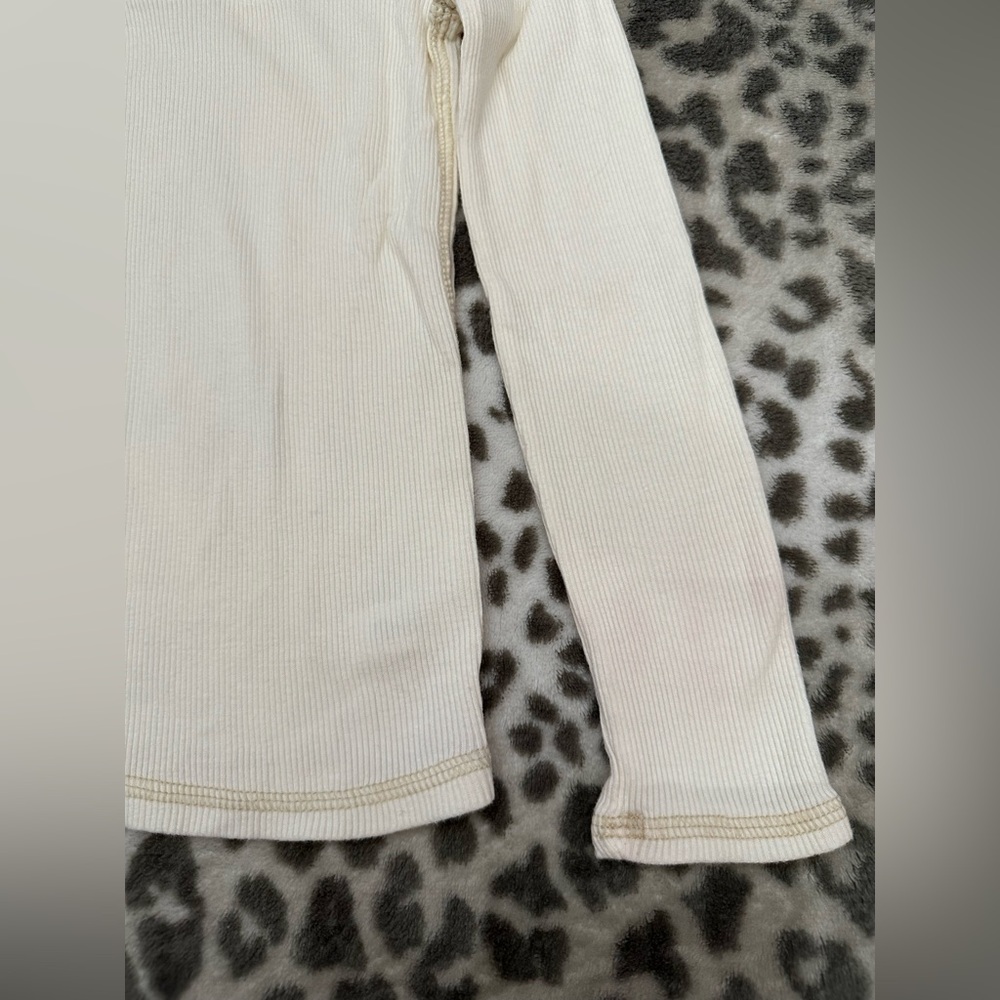 GapKids Ribbed Lace Bib Henley Top in Cream Size XS 4-5 - Picture 4 of 17